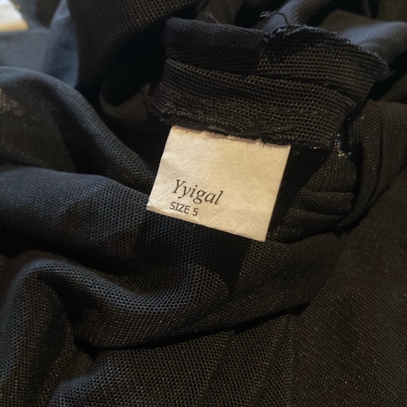 Yigal Azrouel Strapless Black MIDI Dress with beaded trim detail Size 5 NWT - Picture 6 of 7